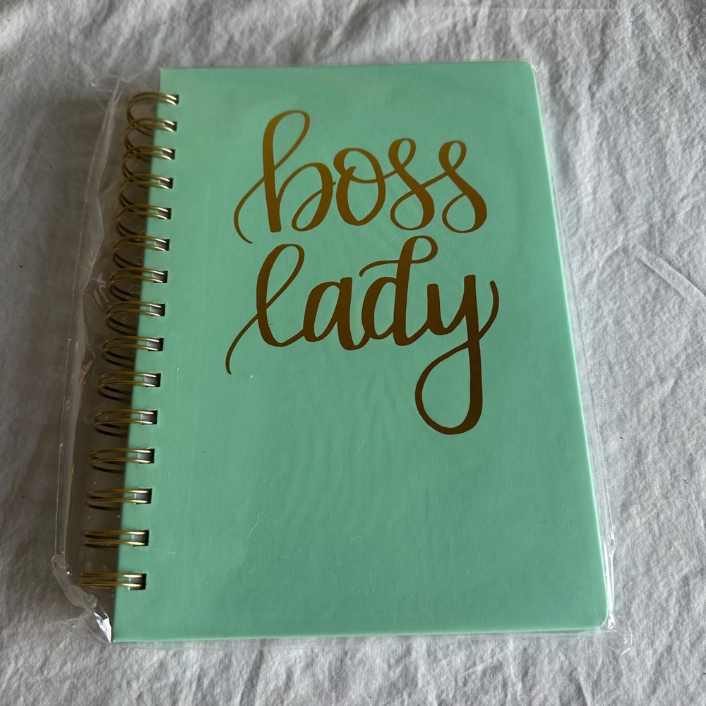 Sweet Water Decor Mint Boss Lady Notebook NB007 Gold Foil Spiral Journal